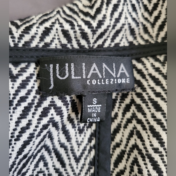 Juliana Collezione | VTG Black/White Chevron Wrap Front Jacket (SIZE S) - Picture 10 of 16